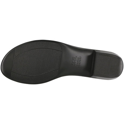 Women's Savanna Heel Strap Sandal in Web Black