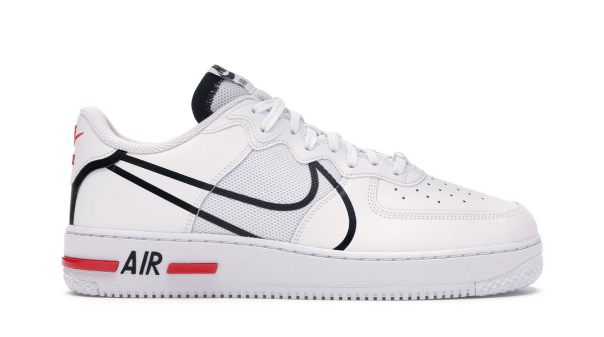 Air Force 1 React White Black Red (GS)