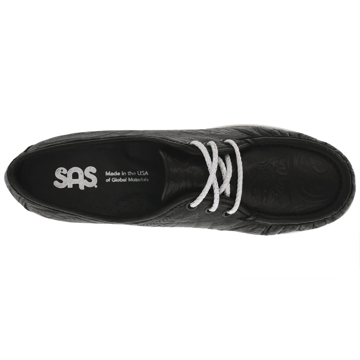 Women's Siesta Lace Up Loafer in Black Larse