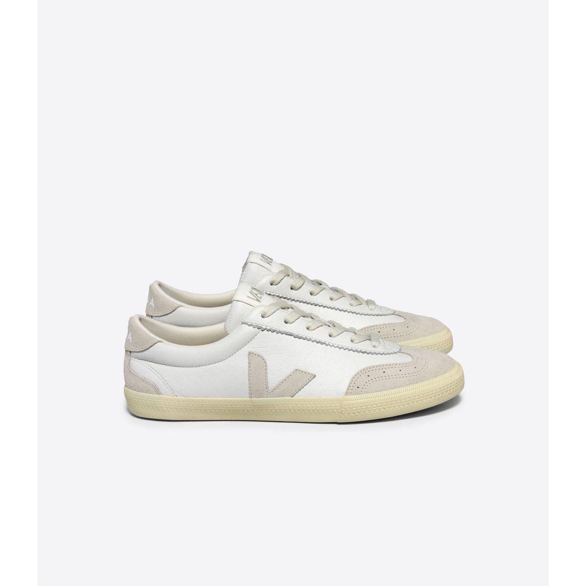 Women's Volley Leather Sneaker in White Natural