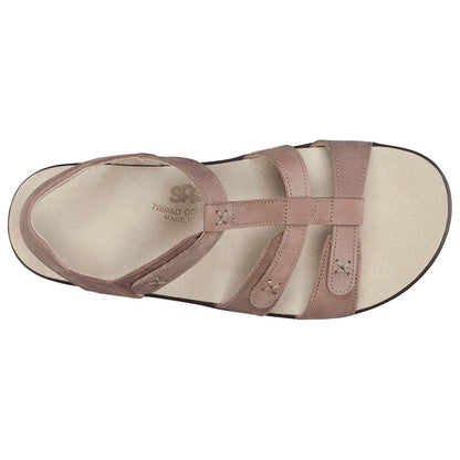 Women's Sorrento T-Strap Sandal in Praline Wide