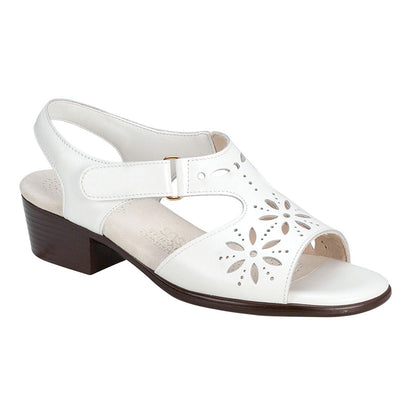 Women's Sunburst Heel Strap Sandal in White