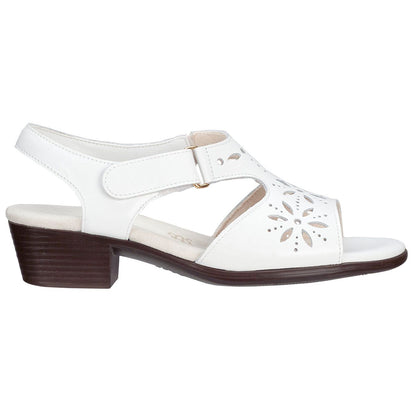 Women's Sunburst Heel Strap Sandal in White
