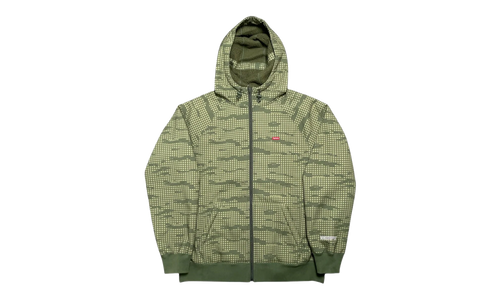 WINDSTOPPER Zip Up Hooded Sweatshirt "FW21 - Olive Grid Camo" SU27131