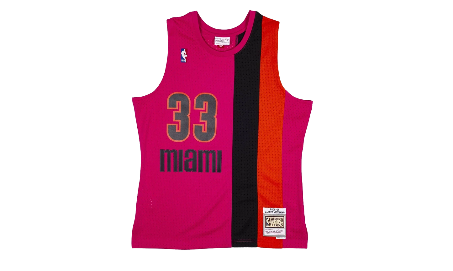 NBA Alonzo Mourning Reload Swingman Jersey "2005 Miami Heat - Pink" SMJYCP19297 MHEPINK05AMO