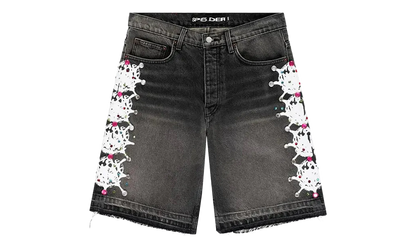 WEB STONE DENIM SHORTS "Black Wash" SP5der96
