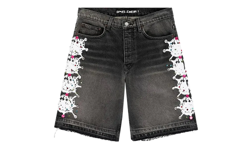 WEB STONE DENIM SHORTS "Black Wash" SP5der96