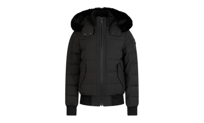 Ladriere Shearling Trim Bomber Jacket "Black / Black" M39LB015 BLK W BLK