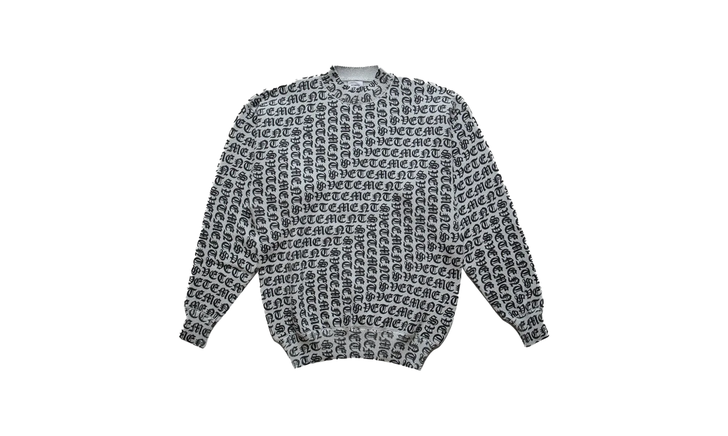 Vetements Gothic Monogram Sweater Grey "Grey" UA65KN210G