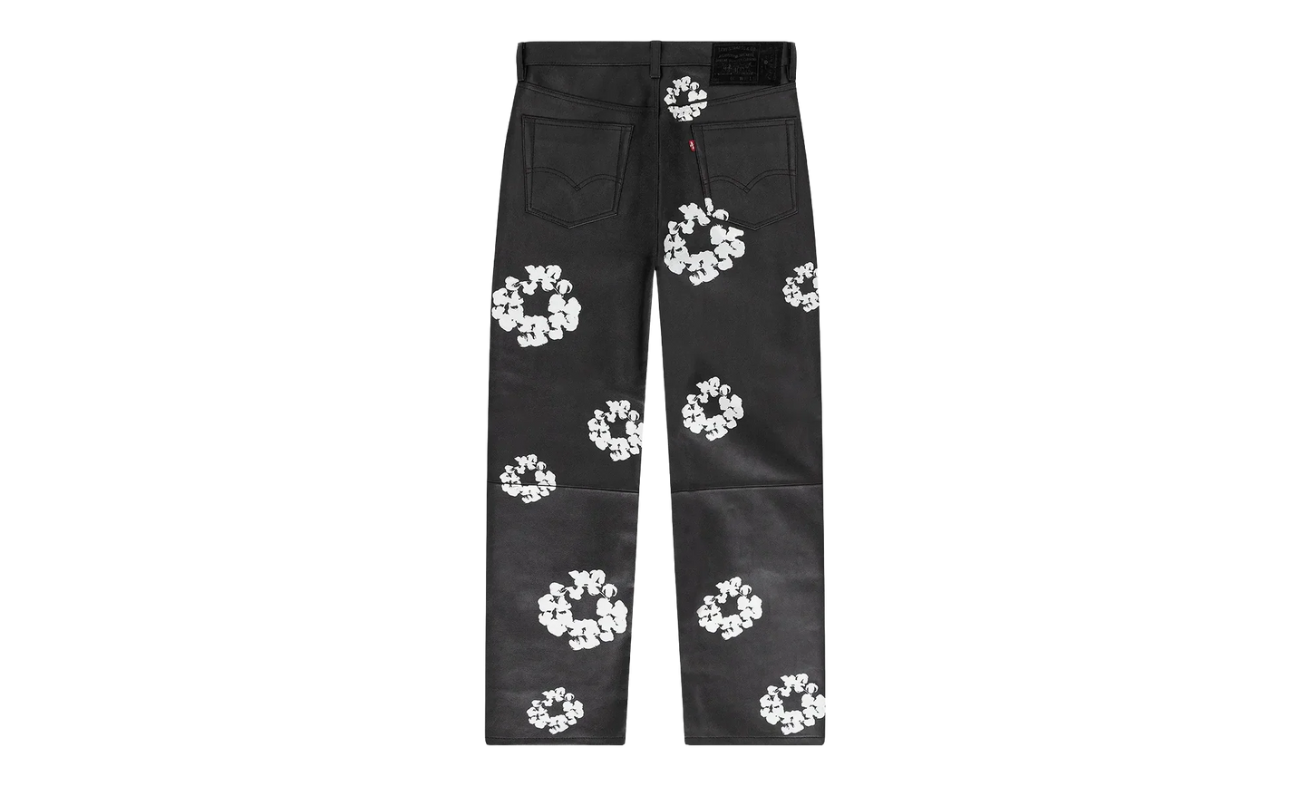 Levi's Leather Cotton Wreath Logo Pants "Black / White" DT340