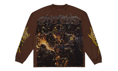Under Construction Long Sleeve Tee "Mocha Wash" GS033