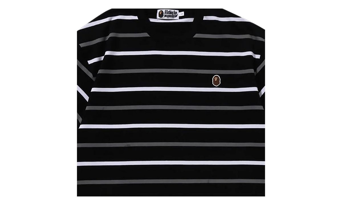 Ape Head One Point Stripe Tee "Black" 1J80 109 070 BLACK