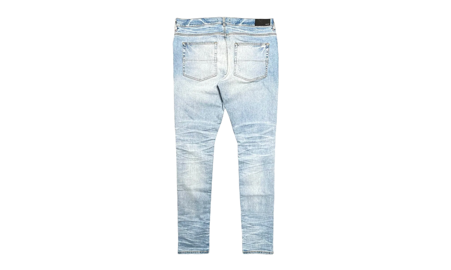 MX1 Grey Suede Patch Jeans "Clay Indigo" AMGSPJCI