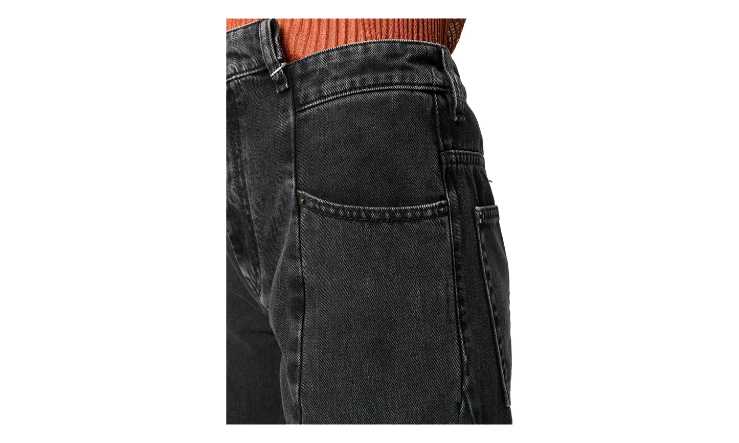 5 Pockets Asymmetrical Waist Jeans "Medium Stone Black" S51LA0133S30496961