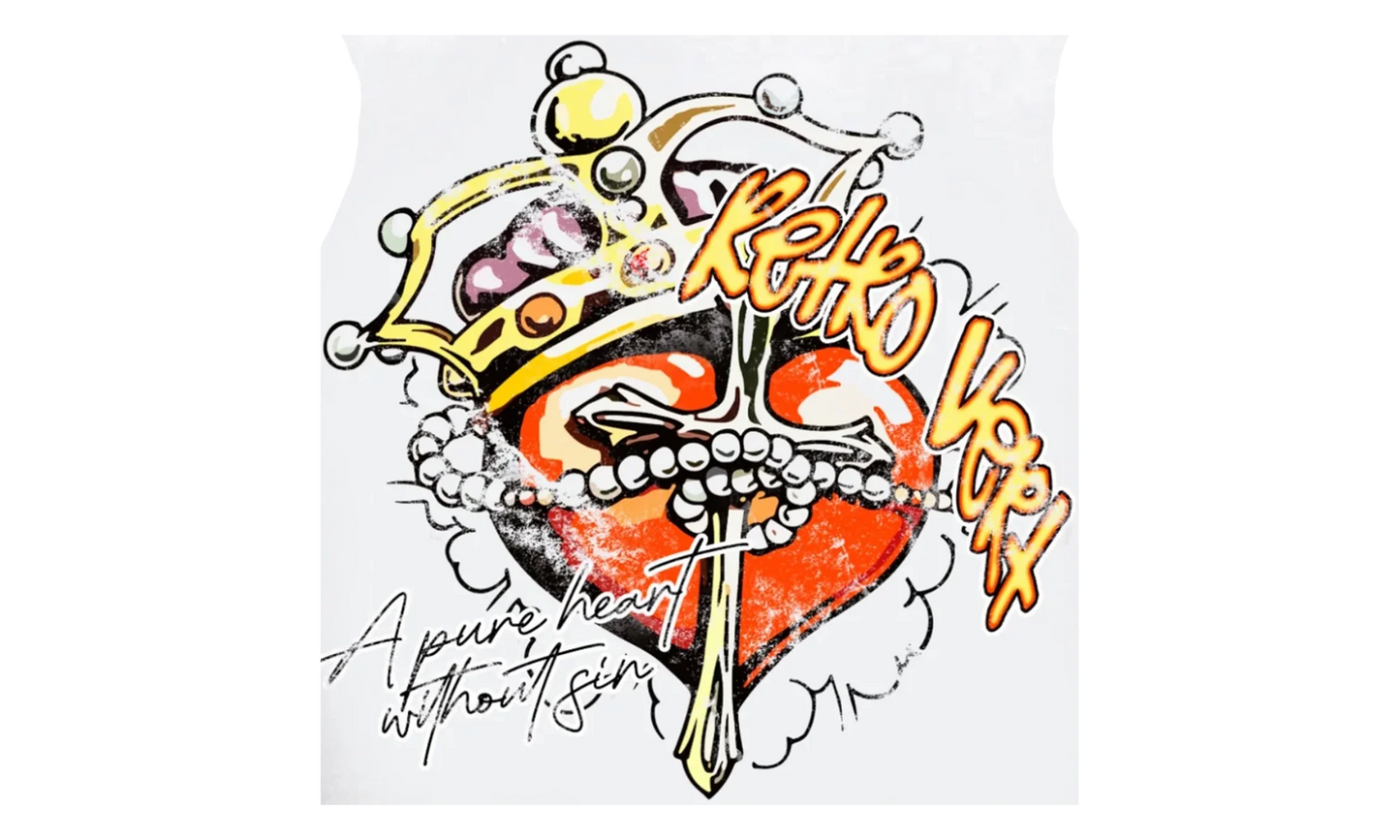 Heart Yellow Red Cutoff Tee "White" RET011