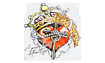 Heart Yellow Red Cutoff Tee "White" RET011