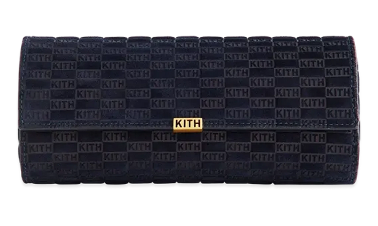 Kithmas Monogram Suede Leather 3-Watch Roll "Ink" KHMSL0039 432