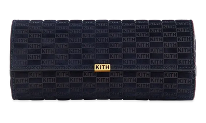 Kithmas Monogram Suede Leather 3-Watch Roll "Ink" KHMSL0039 432