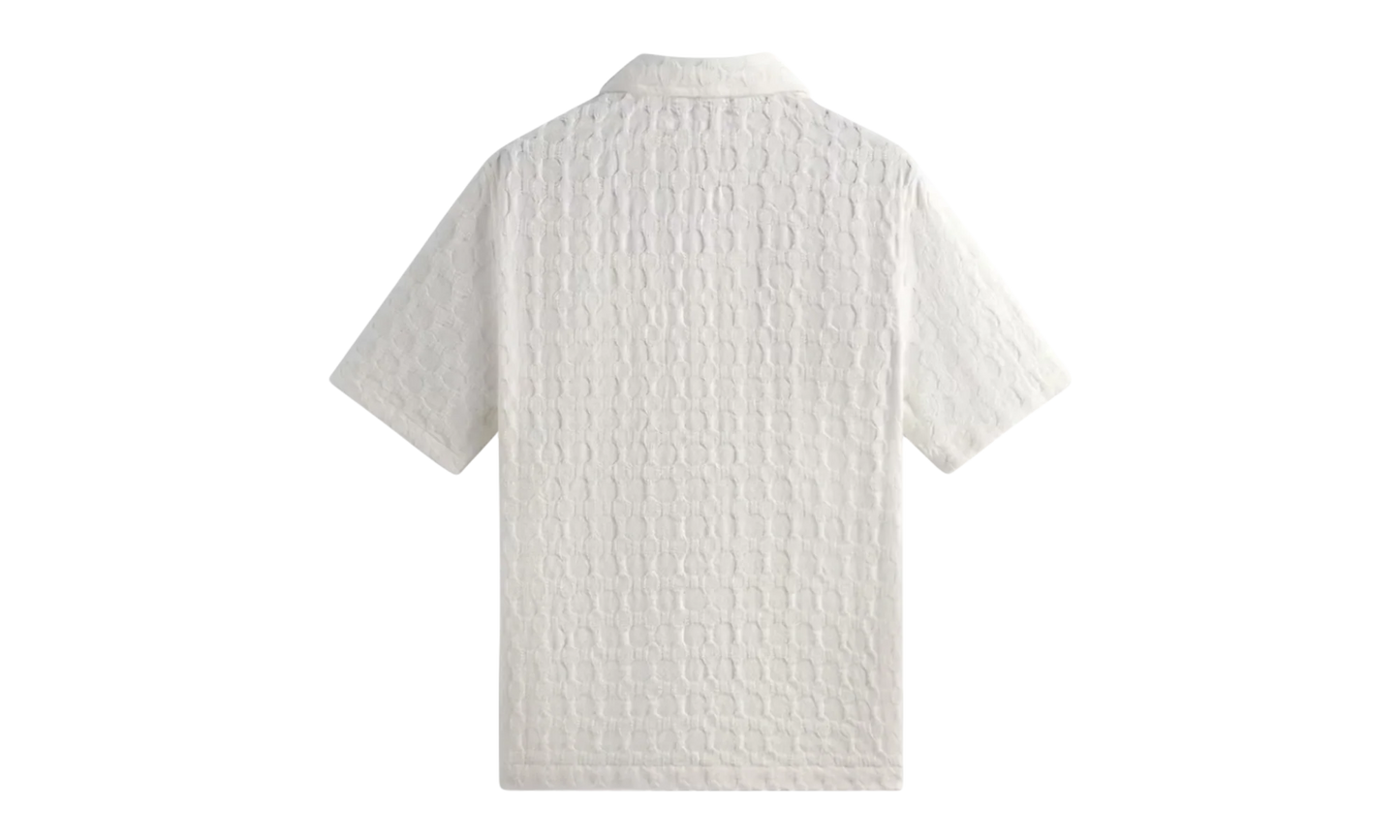 Honeycomb Dobby Boxy Collared Overshirt "White" KITH25