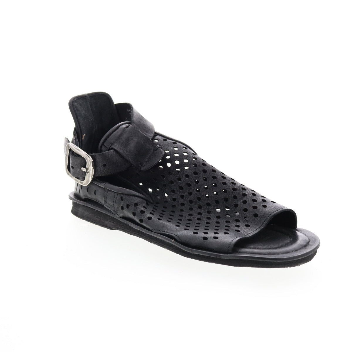Mason A67005-201 Womens Black Leather Strap Sandals Shoes