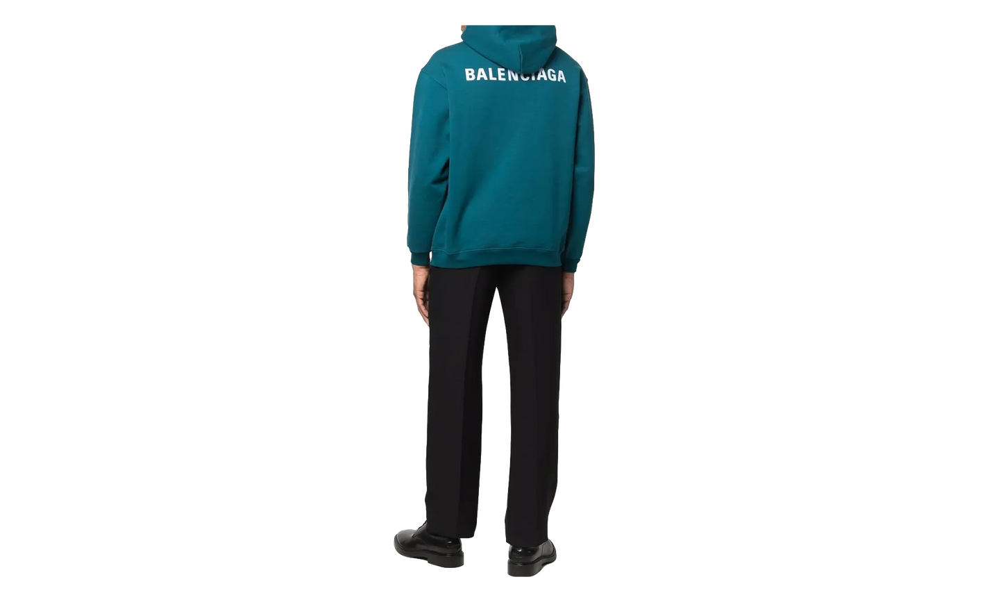 Logo Embroidered Hoodie "Petrol Blue" 600583 TLVB8 9567