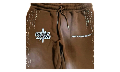 Rhinestone Sweatpants "Brown" RET027