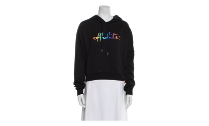 Rainbow Cropped Hoodie "Black / Multicolor" OWBB016R21JER0021084