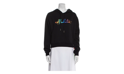 Rainbow Cropped Hoodie "Black / Multicolor" OWBB016R21JER0021084