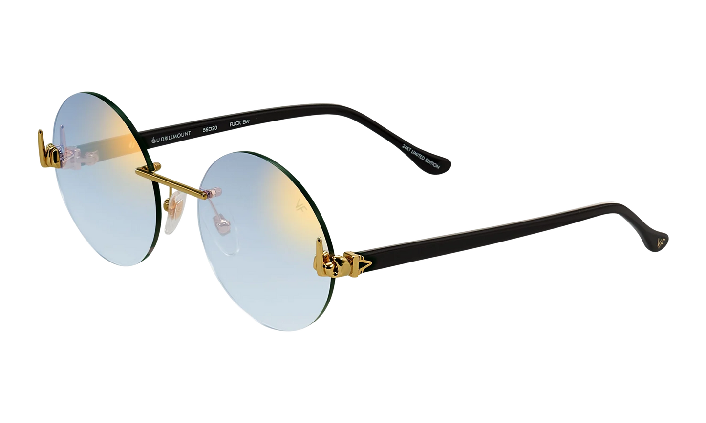 508 Rimless Drill Mount F.U. Edition 24KT "Yellow Gold / Black / Flash Grail" DMMF2 0004 9B2
