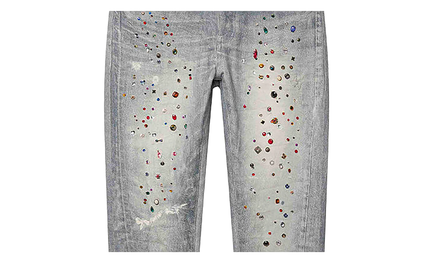 P001 Skinny Jewel Print Denim "Light Indigo" P001 SJWP226