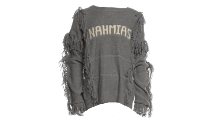 Crewneck Poncho Fringe Sweater "Grey" AW23 KW5 T16G1 020