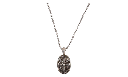 Oval Cross Pendant with Ball Chain "Silver" CHRM1135