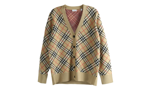 Check Pattern Cardigan WMNS "Sand Beige" 8118365