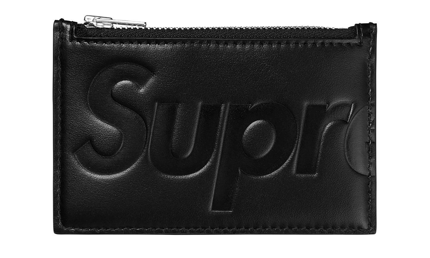 Leather Zip Card Holder "FW25 - Black" SU27093