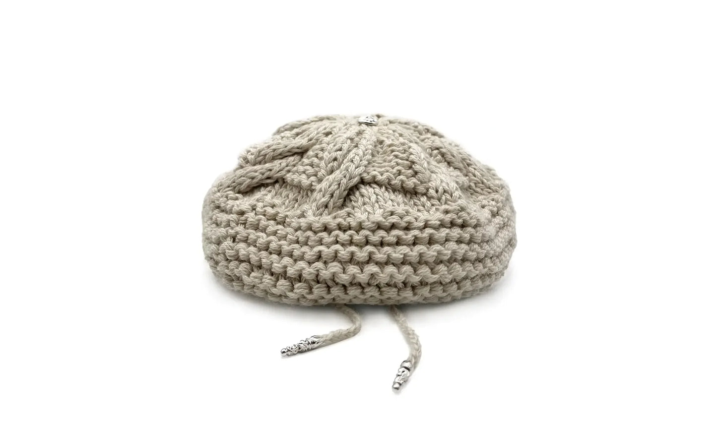cashmere cross button beret "Bone" CHRM0661