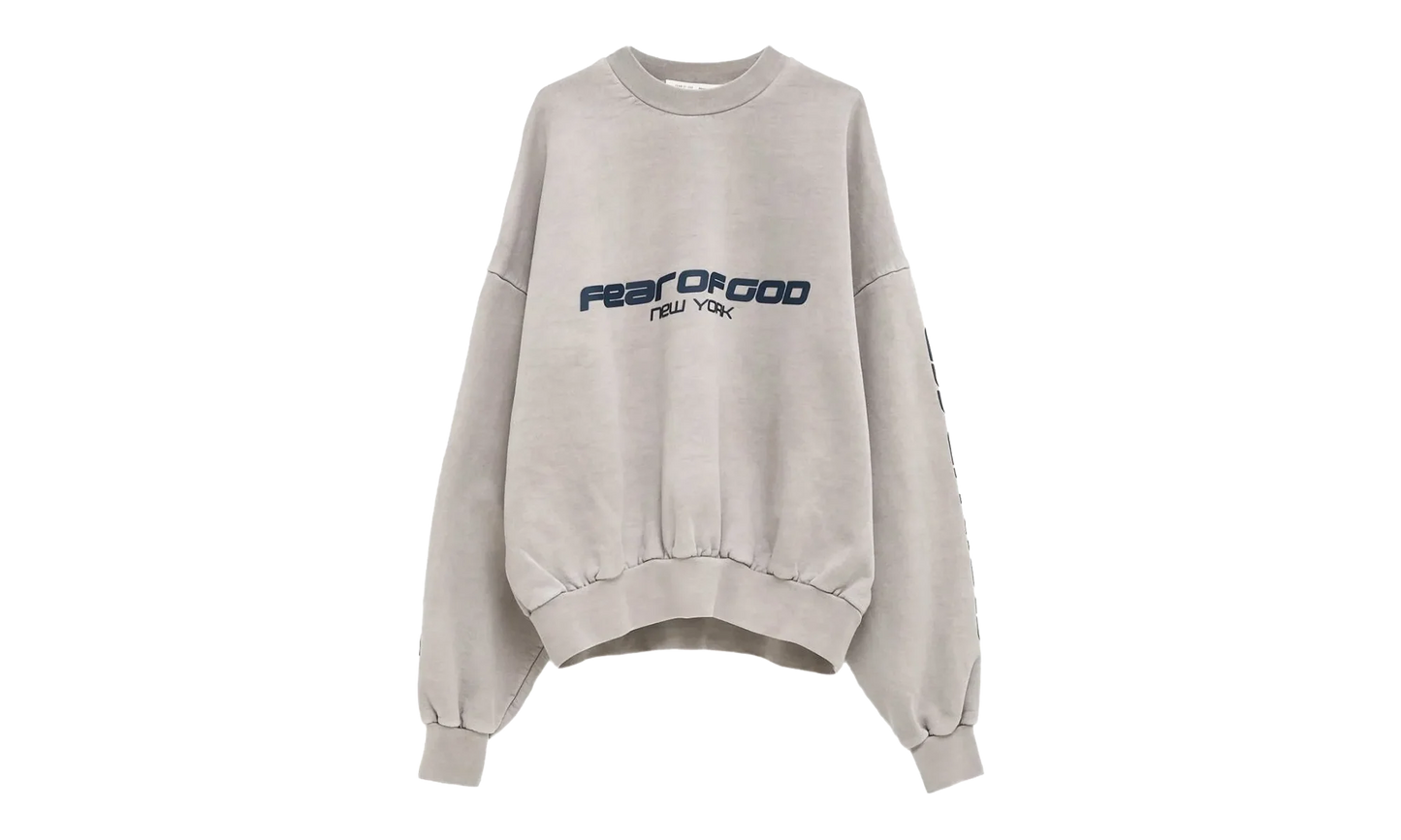 New York Heavy Fleece Cropped Sweatshirt "Smoke Grey" 192HO256891F