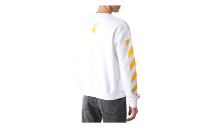 Caravaggio Print Slim Fit Sweatshirt "Saint Jerome Writing - White / Yellow" OMBA025F21FLE0090184