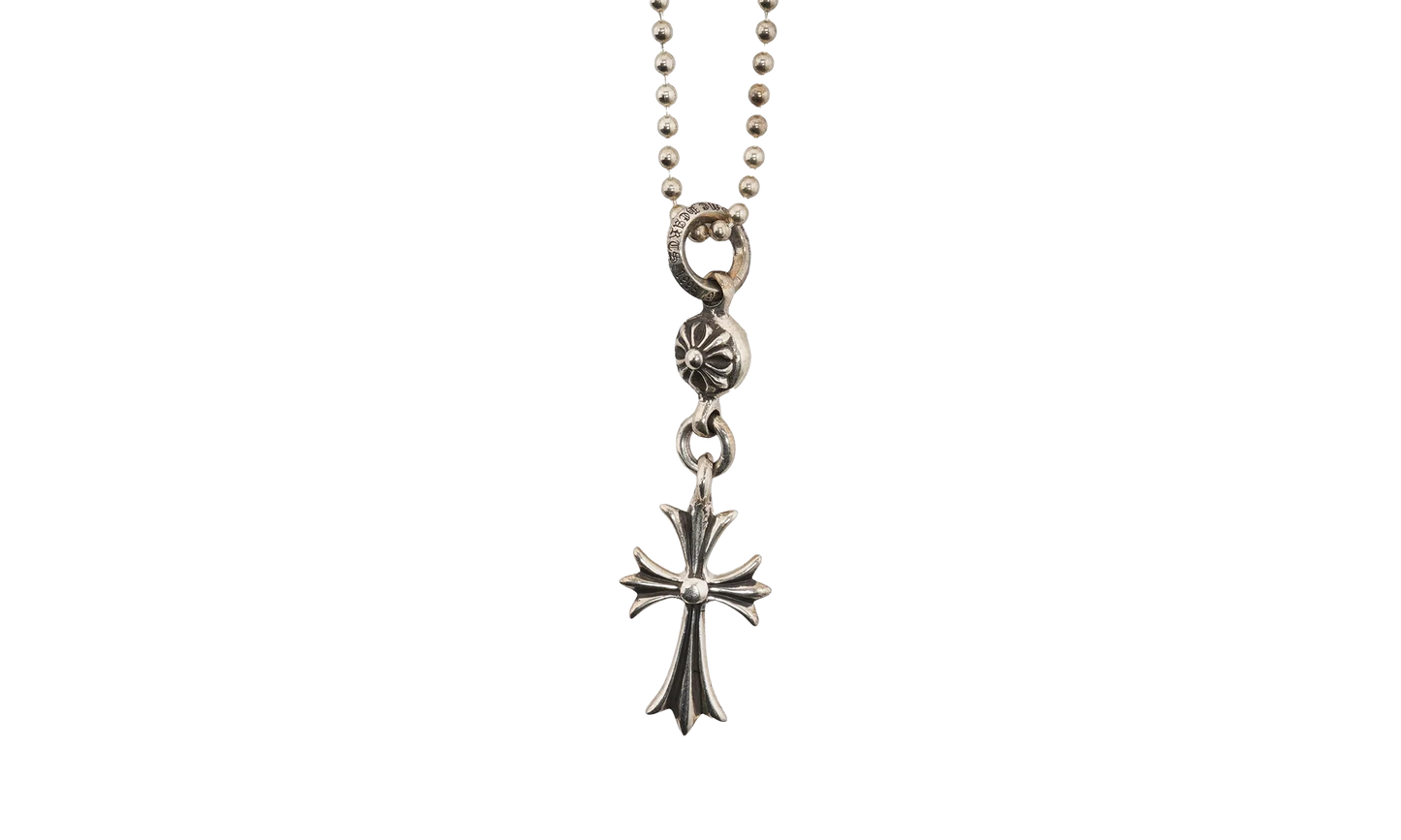 Small Cross Ball Chain Necklace "Silver" CHRM0644