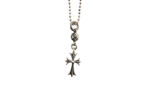 Small Cross Ball Chain Necklace "Silver" CHRM0644