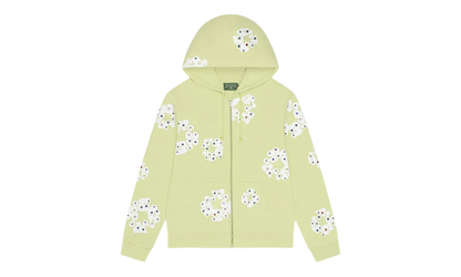 Rhinestone Cotton Wreath Zip Hoodie "Mint" DT517