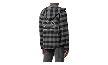 Arrow Hoodie Flannel Shirt "Black / White" OMGA125F21FAB0010501