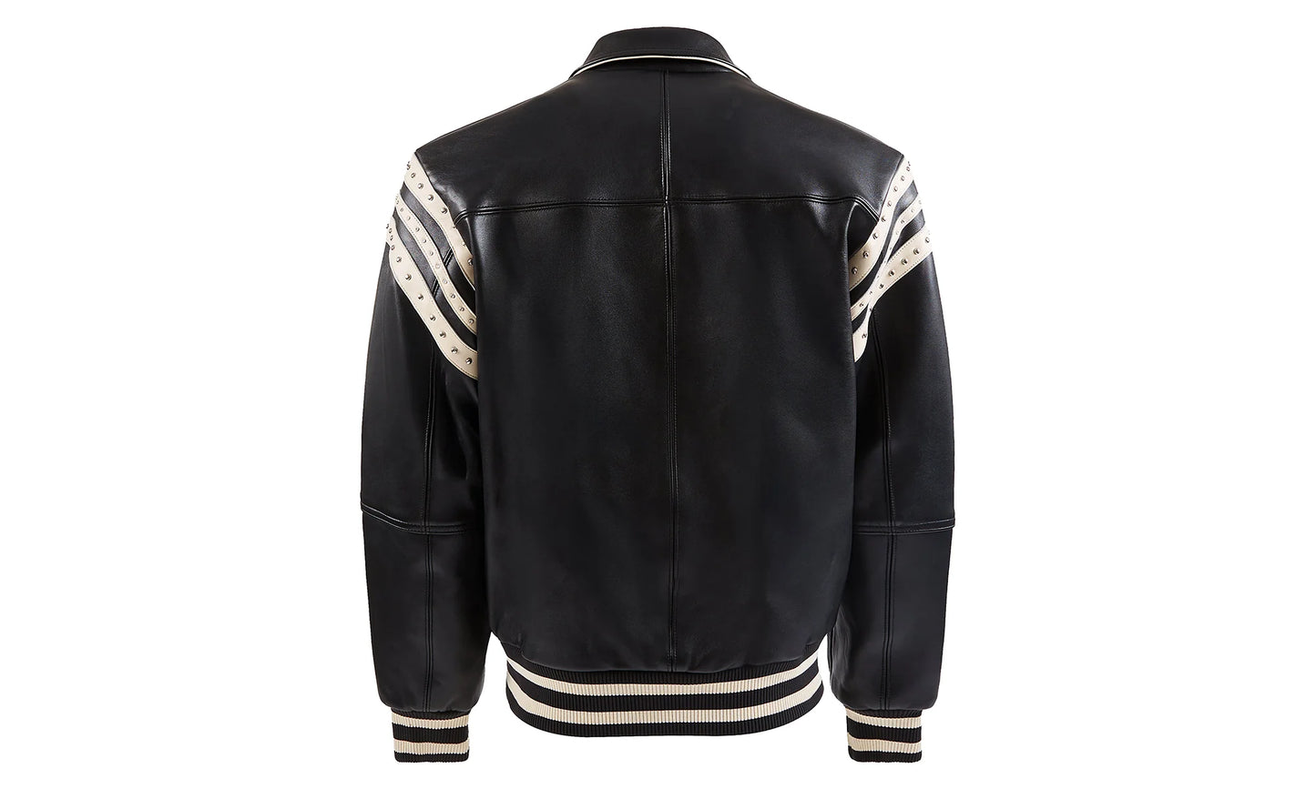 Encrusted Varsity Jacket "Black / Ivory" PP011