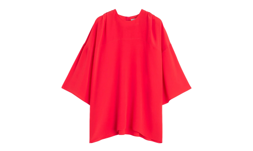 SILK ROUND NECK BLOUSE "Red" RW TO0004 4868 P23 37