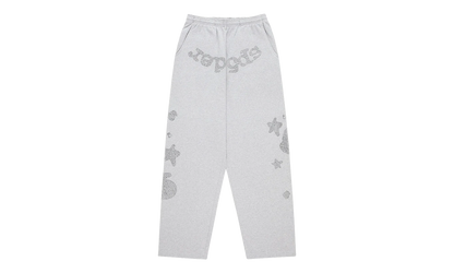 Rhinestone Beluga V2 Wide Leg Sweatpants "Heather Grey" SP5der310