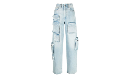 Bleach Multi-Pocket Cargo Jeans WMNS "Light Blue" OWYB012F22DEN0014000