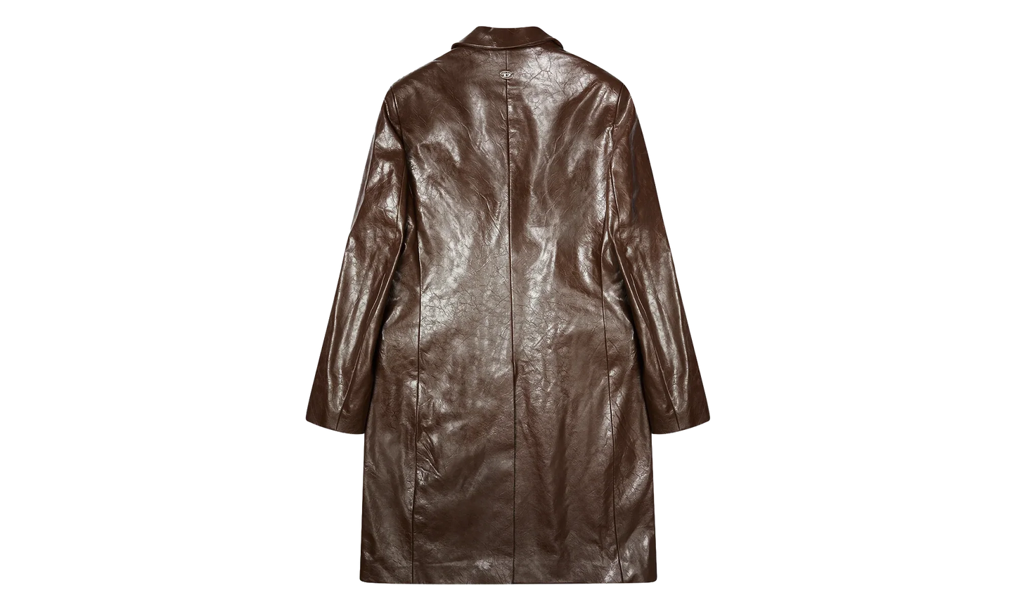Fake Leather Coat "Brown" A210910QMBU7FG