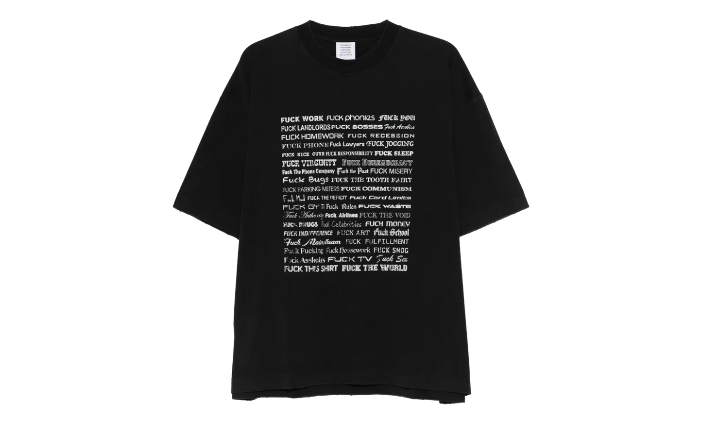 Fuck Everything T-Shirt "Washed Out Black" ME76TR212BX WASH