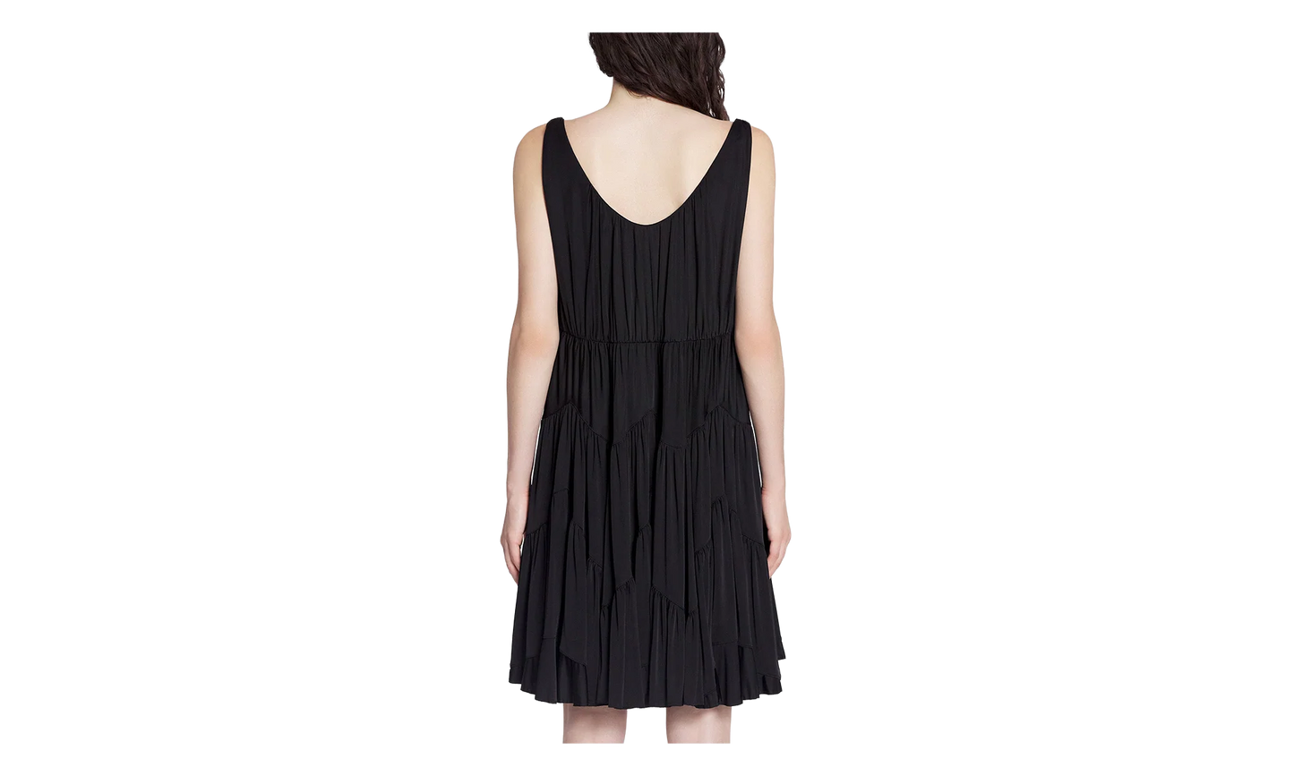 SLEEVELESS GATHERED SHORT DRESS "Black" RW DR0009 4893 P24 10