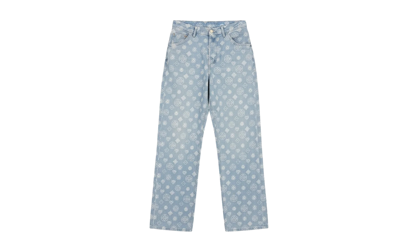 RELAXED-FIT MONOGRAM JEANS "Blue" M AW25 TR 356 01