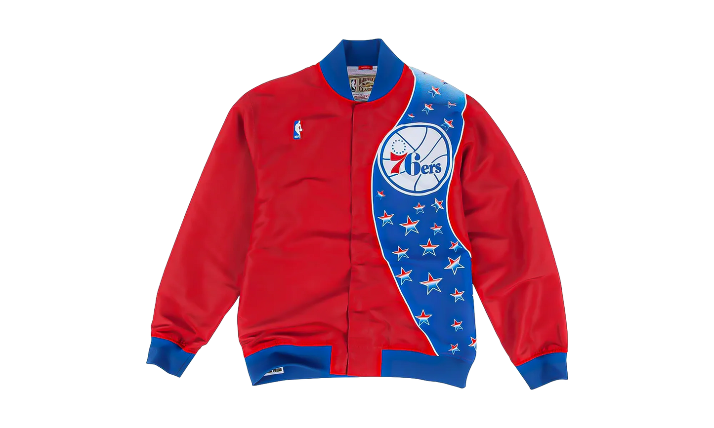 NBA Authentic Warm-Up Jacket "1993-94 Philadelphia 76ers - Red / Blue" 6056S3B1D93P76